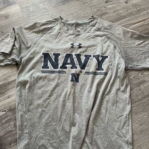 USNA Under Armour Gray Short Sleeve Tee
